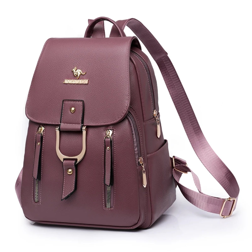 Mochila Feminina Escolar de couro